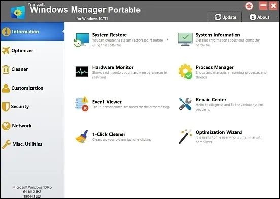 Portable Yamicsoft Windows Manager v2.3.7 (x64) Multilingual