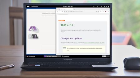 Anonymisierendes Linux Tails: Notfallupdate auf Version 7.7.2